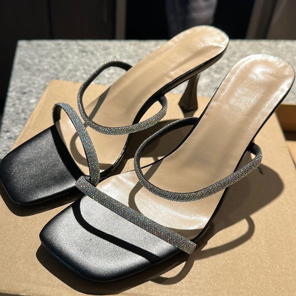 Black Heels with Rhine stone
